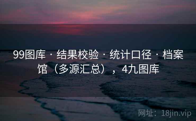 99图库 · 结果校验 · 统计口径 · 档案馆（多源汇总），4九图库